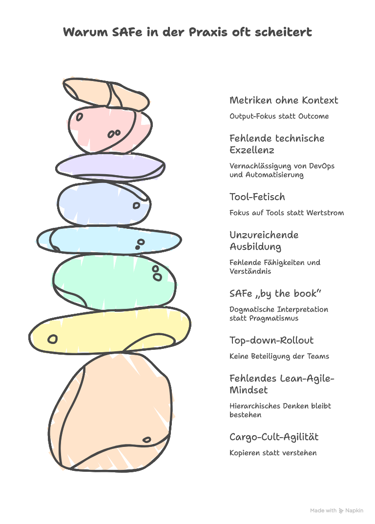 Warum SAFe scheitert: Typische Fehler & Best Practices