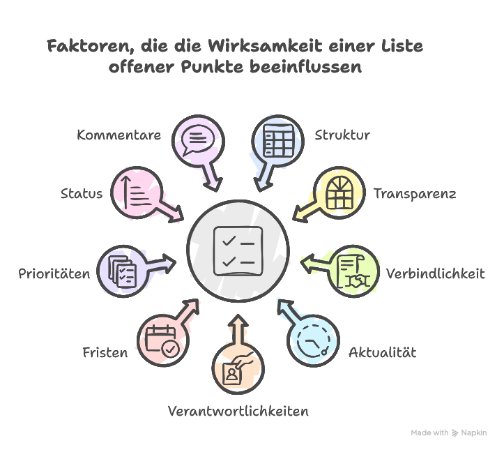 Liste offener Punkte: Definition, Zweck & Bedeutung