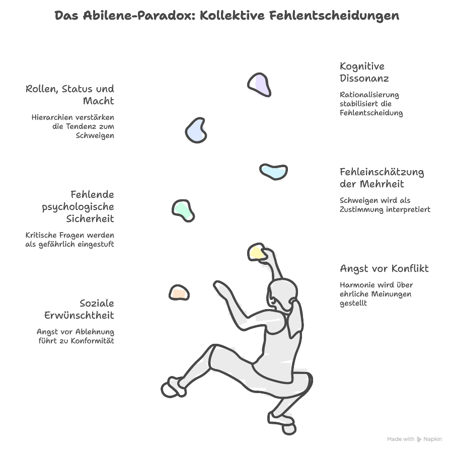 Warum das Abilene-Paradox entsteht – psychologische Hintergründe