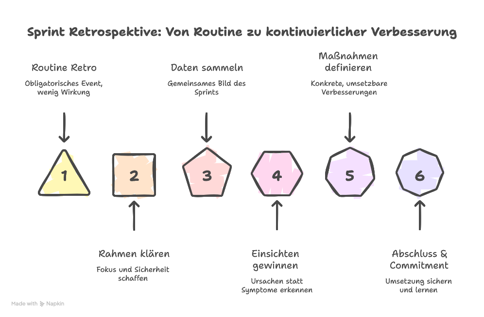 Ablauf & Phasen der Sprint Retrospektive