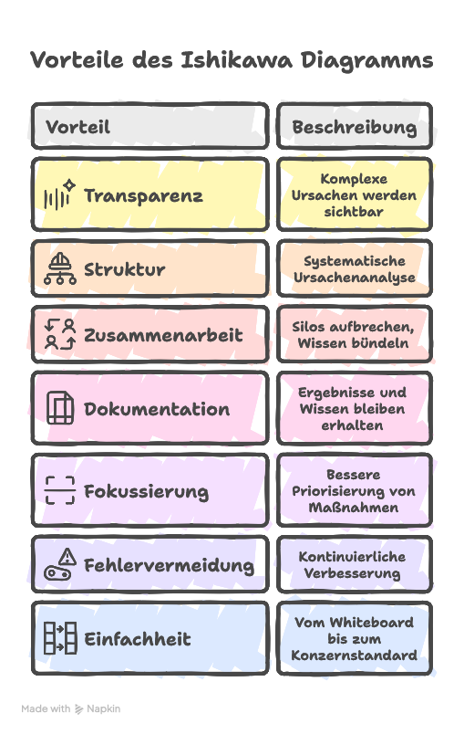 Vorteile des Ishikawa Diagramms
