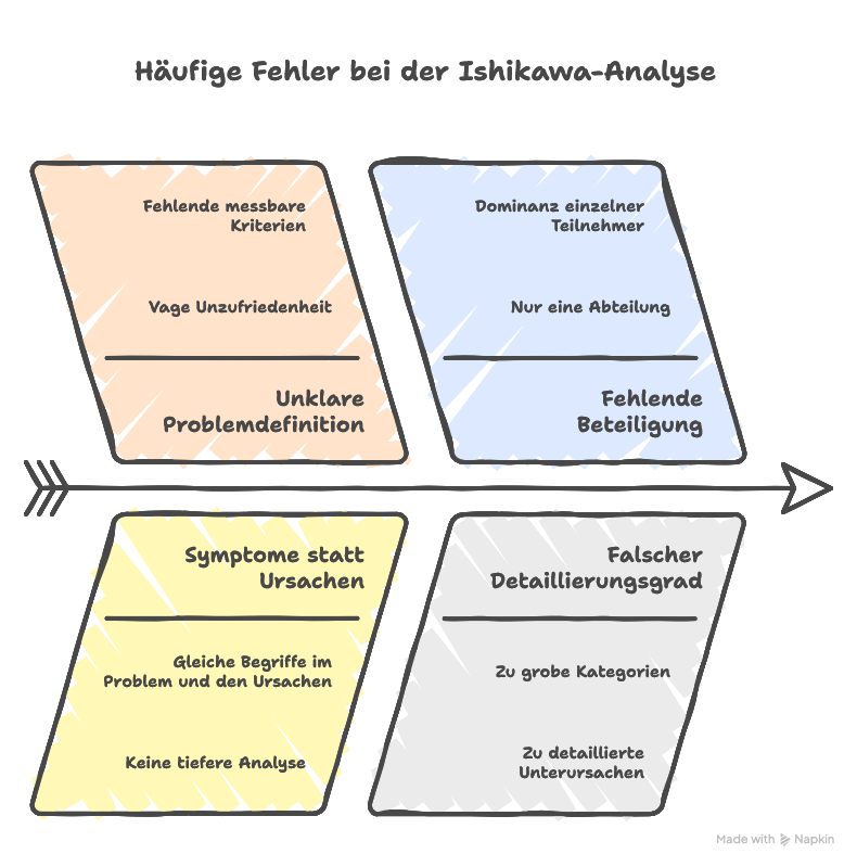 Häufige Analysefehler beim Ishikawa Diagramm