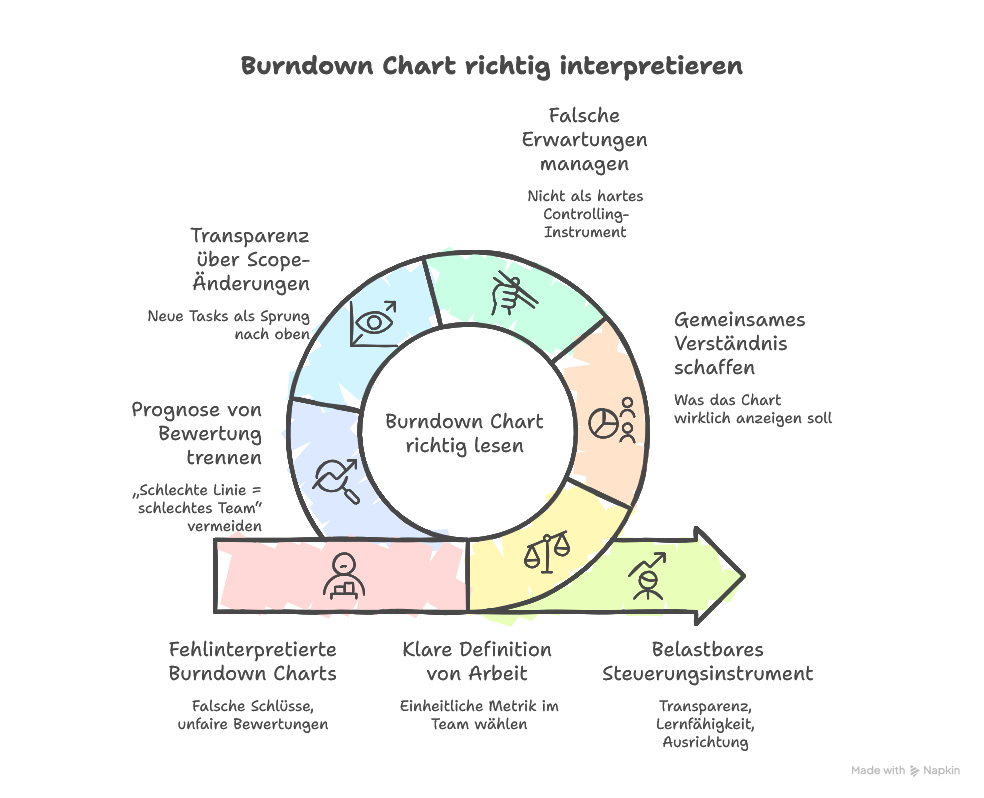 Typische Fehlinterpretationen beim Burndown Chart