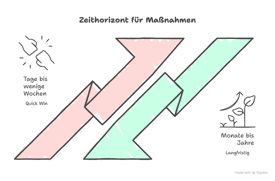 Quick Win vs. langfristige Maßnahmen