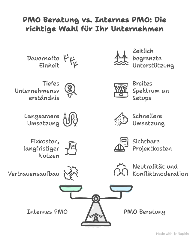 PMO Beratung vs. internes PMO