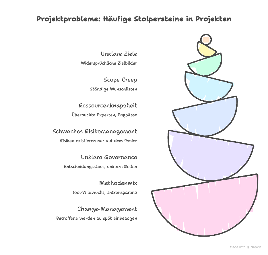 Typische Projektprobleme, die Projektmanagement Beratung lösen kann