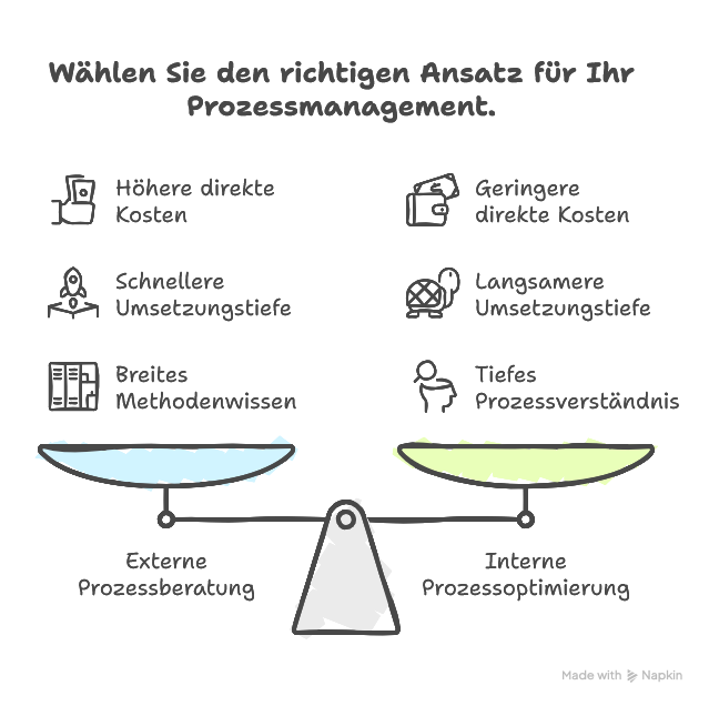 Prozessmanagement Beratung vs. interne Optimierung
