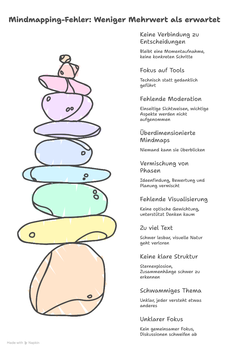 Häufige Fehler beim Mindmapping