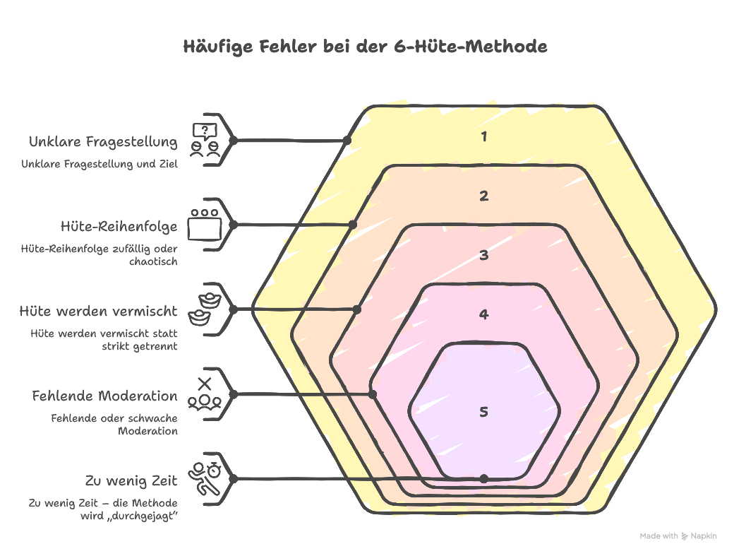 Typische Fehler bei der 6 Hüte Methode