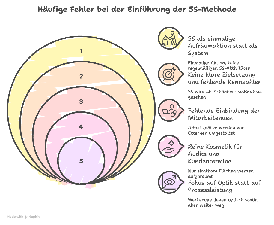 Typische Fehler bei der 5S Methode