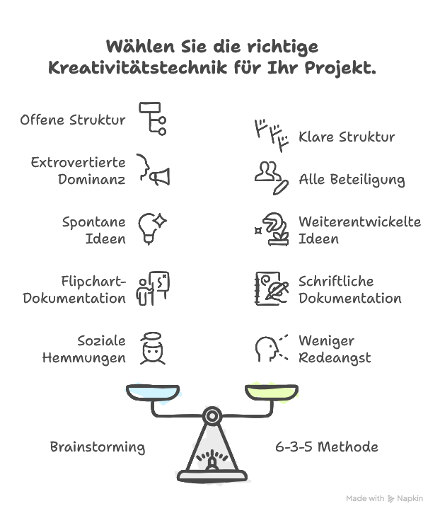 6-3-5 Methode vs. Brainstorming