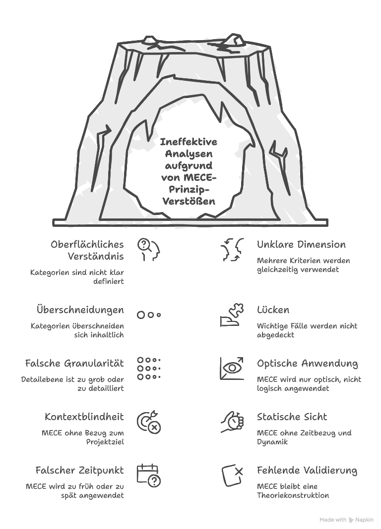 Typische Fehler beim MECE Prinzip