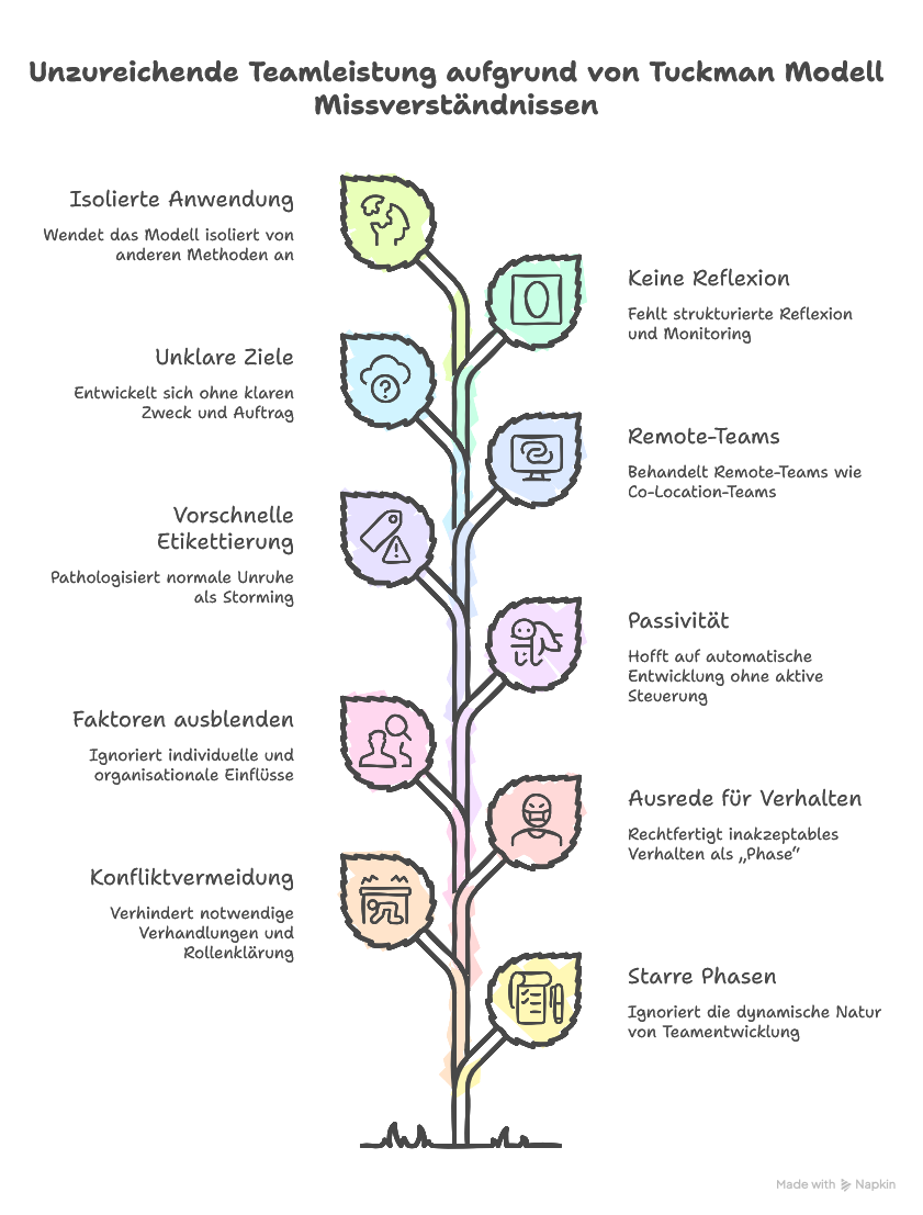 Typische Fehler beim Tuckman Modell