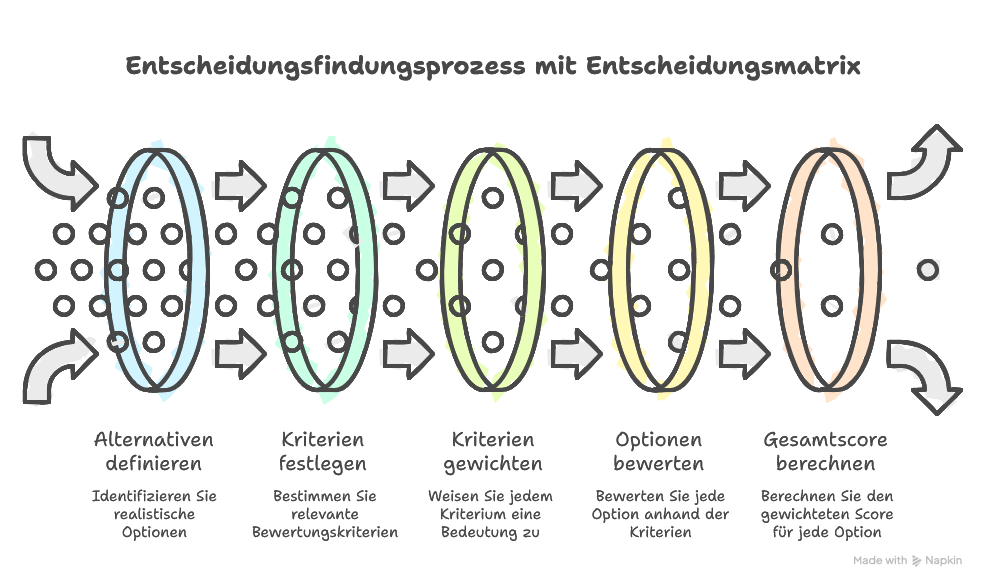 Nutzen einer Entscheidungsmatrix für komplexe Entscheidungen