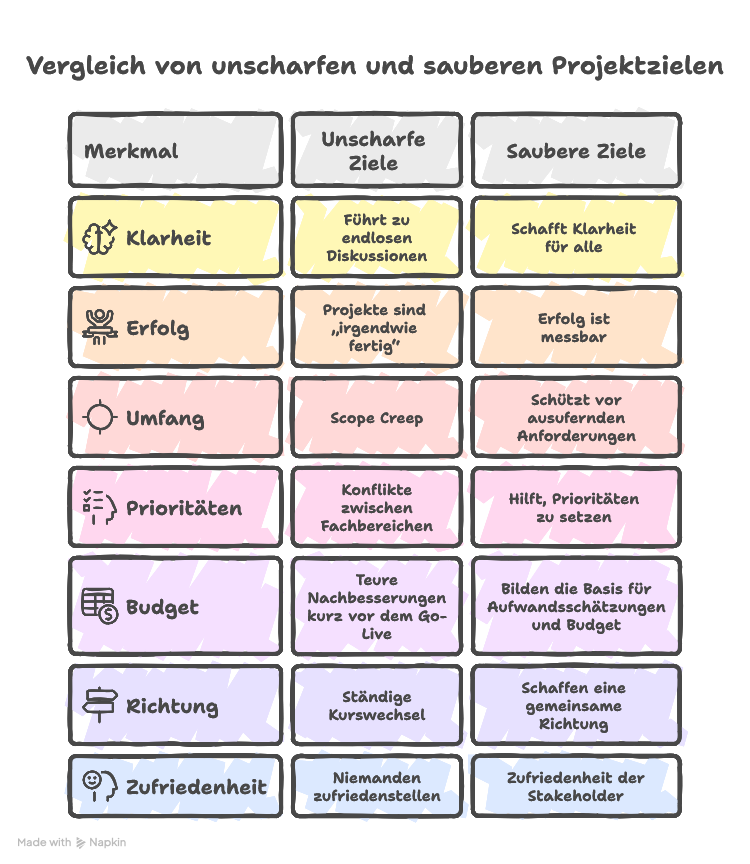Projektziele sauber formulieren