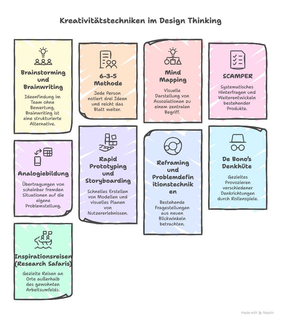 Kreativitätstechniken im Design Thinking