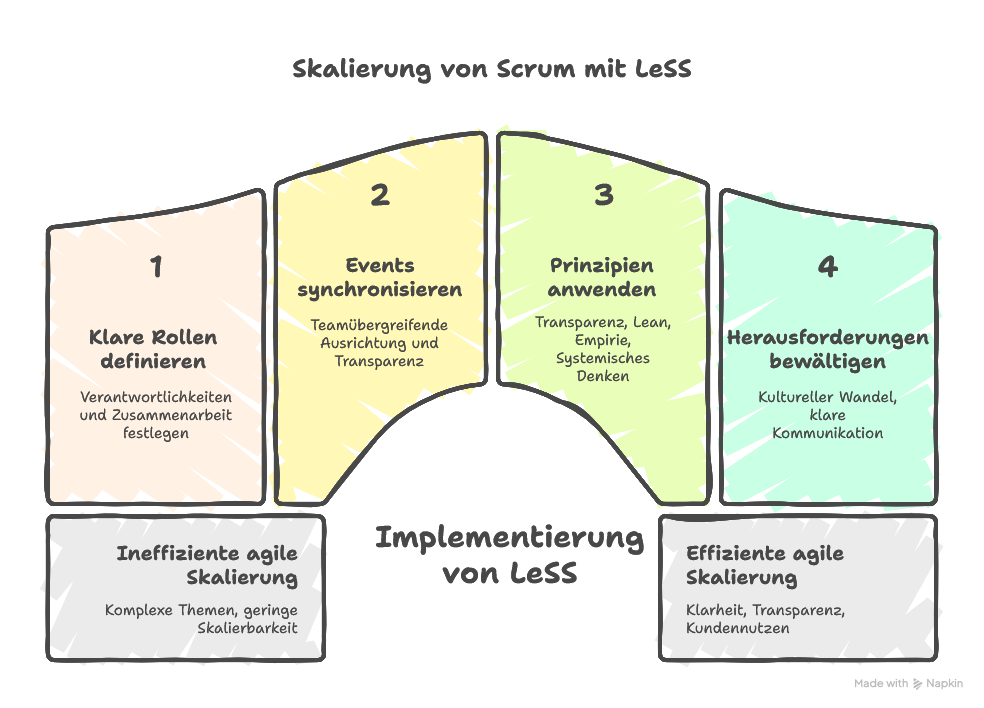 LeSS Rollen, Events und Prinzipien